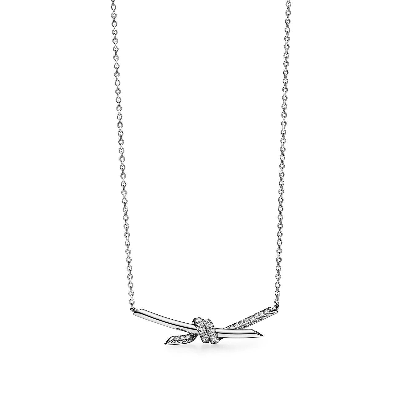 ELSIE LOVE Knot Pendant with Zirconia | V Gold 18K Gold Plated Adjustable Minimalist Necklace