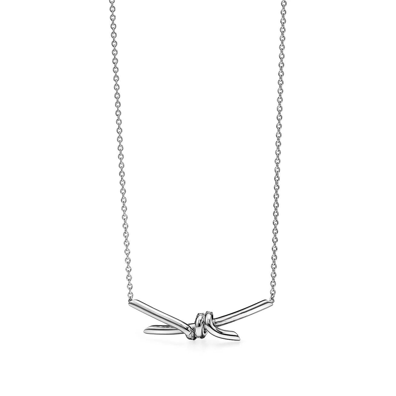 ELSIE LOVE Knot Pendant with Zirconia | V Gold 18K Gold Plated Adjustable Minimalist Necklace