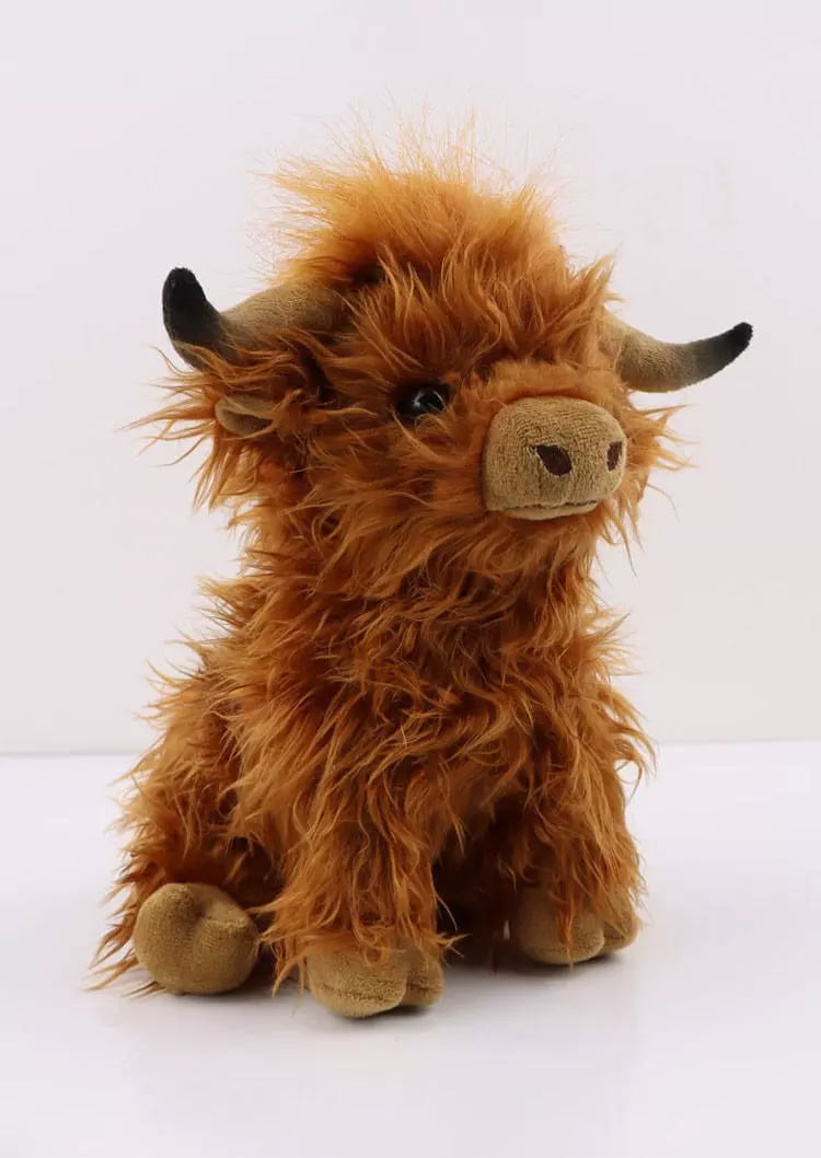 Jouet en peluche écologique vache des Highlands écossaise