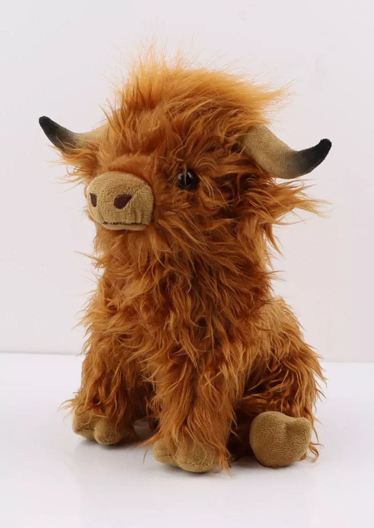 Jouet en peluche écologique vache des Highlands écossaise