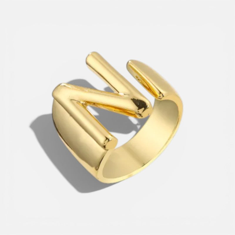 Elarique Initial Statement Adjustable Ring