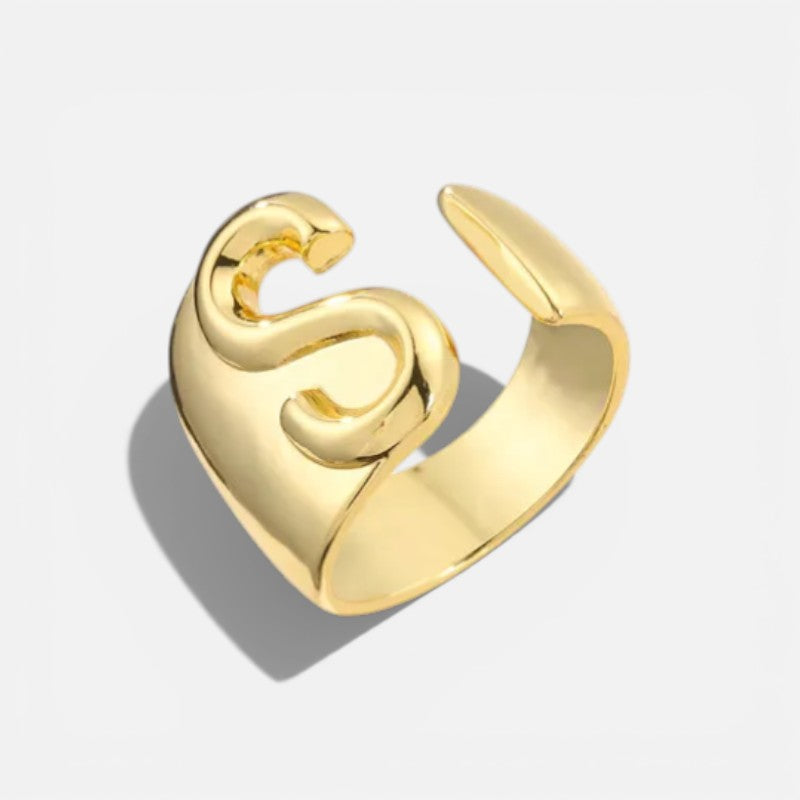 Elarique Initial Statement Adjustable Ring