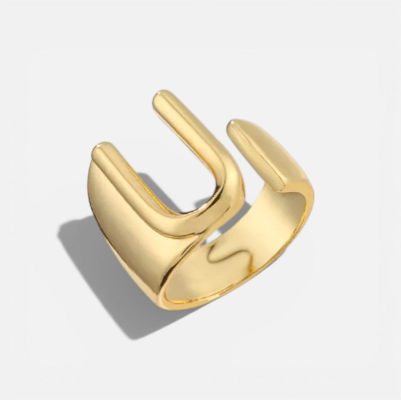 Elarique Initial Statement Adjustable Ring
