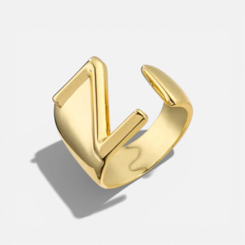 Elarique Initial Statement Adjustable Ring
