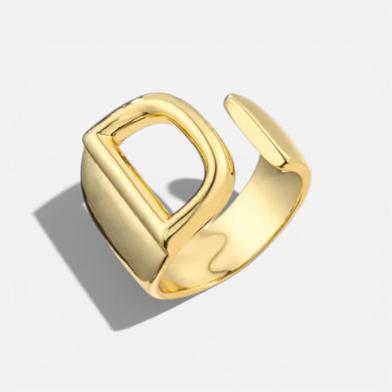Elarique Initial Statement Adjustable Ring