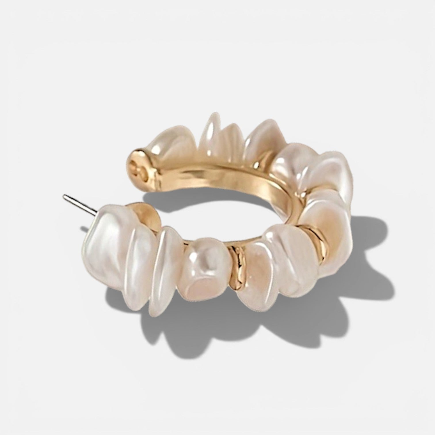 Elaris Vintage Baroque Pearl Hoop Earrings
