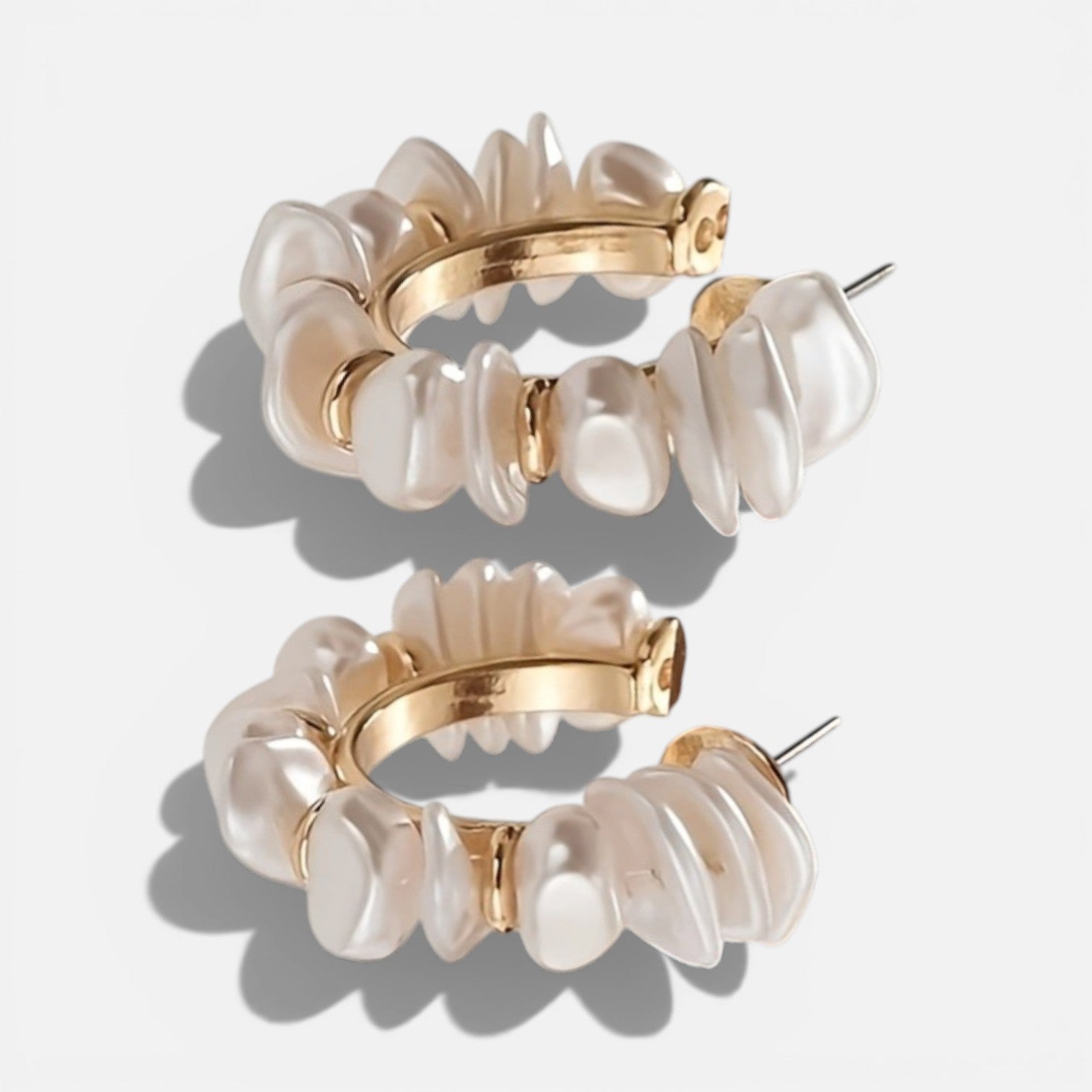 Elaris Vintage Baroque Pearl Hoop Earrings