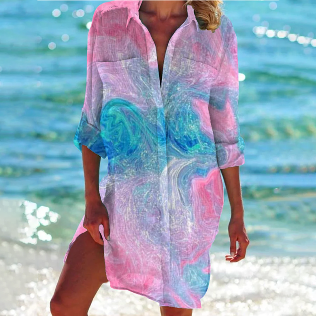 Elisabeta – Elegant Dress with Graphic Pattern