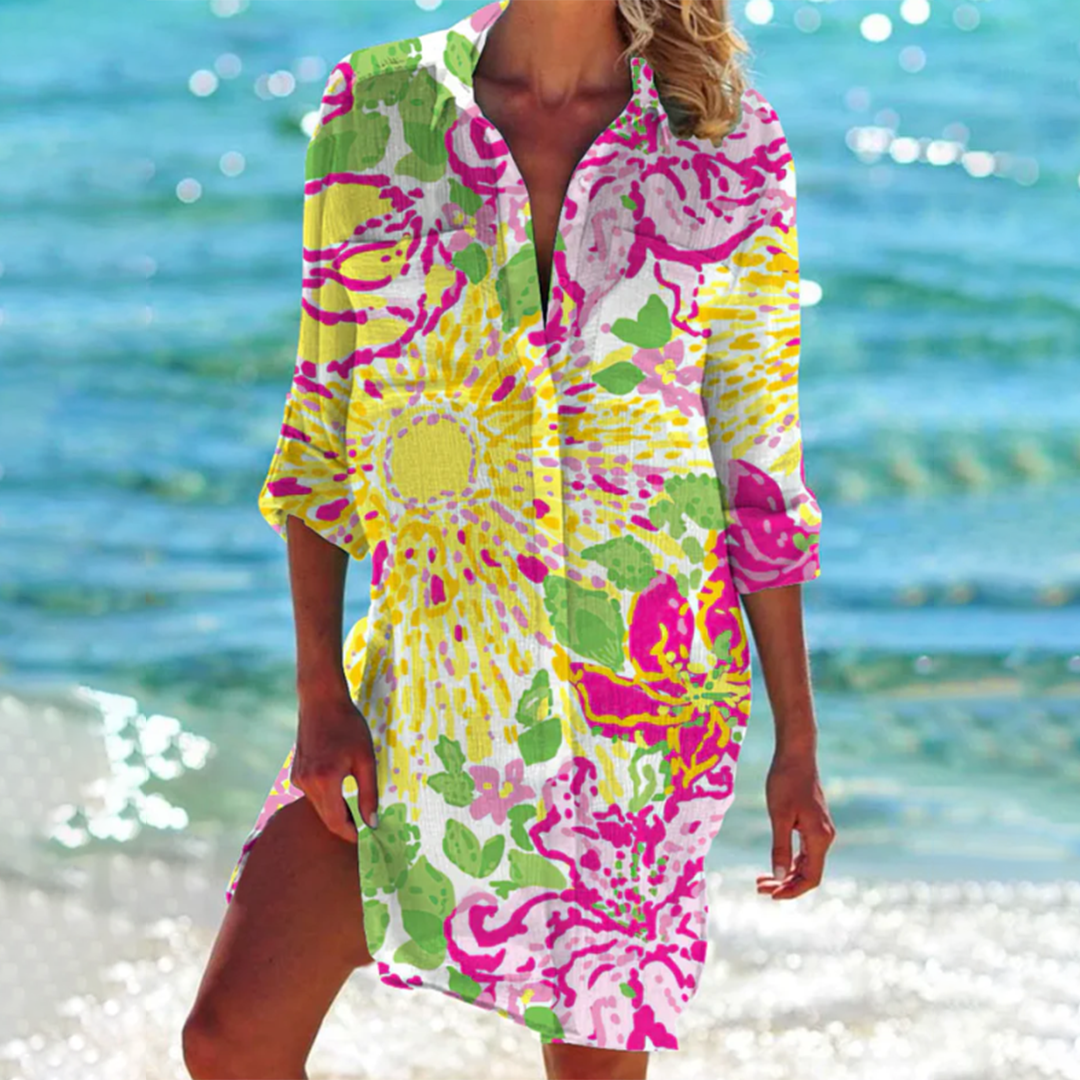 Elisabeta – Elegant Dress with Graphic Pattern