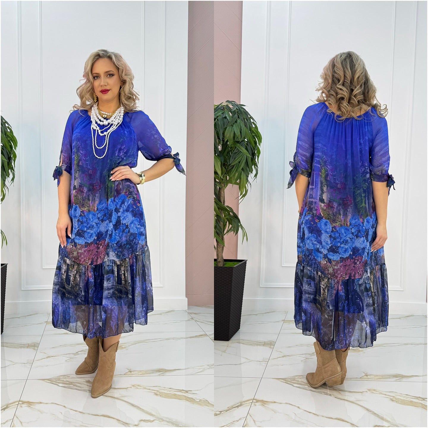 Eliska – Elegant Maxi Dress with Floral Pattern