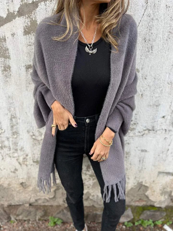 Ellyse – Long-Sleeved Fringe Coat