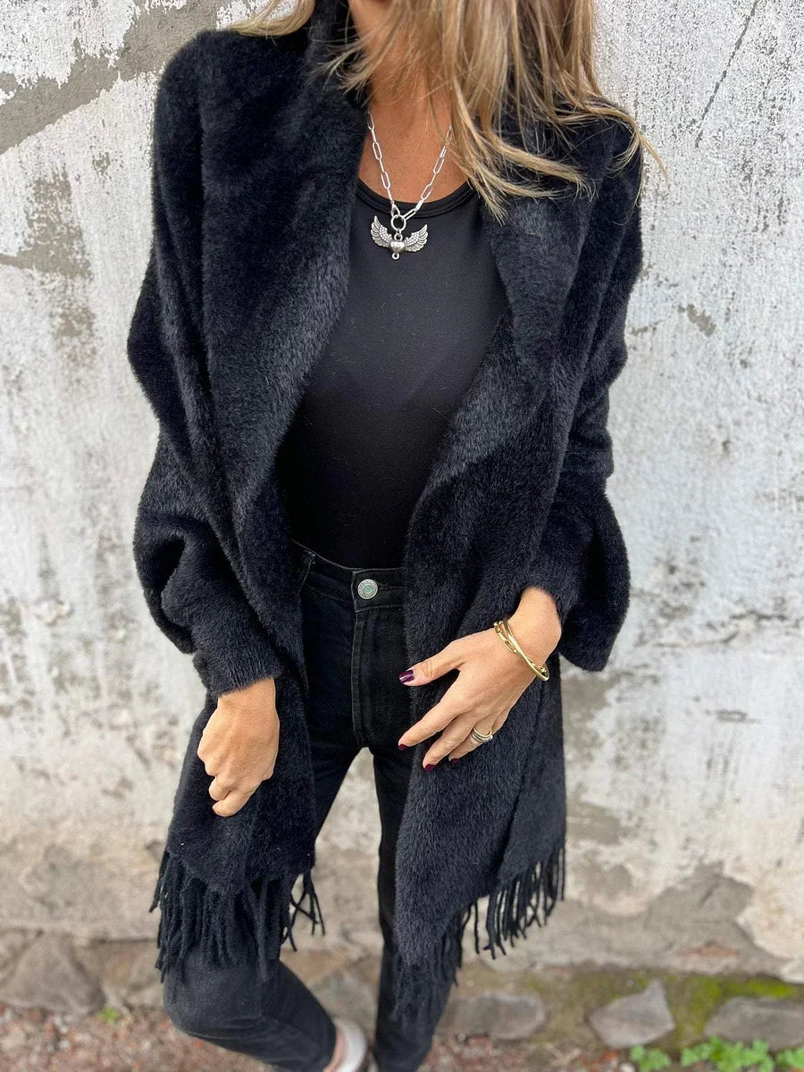 Ellyse – Long-Sleeved Fringe Coat