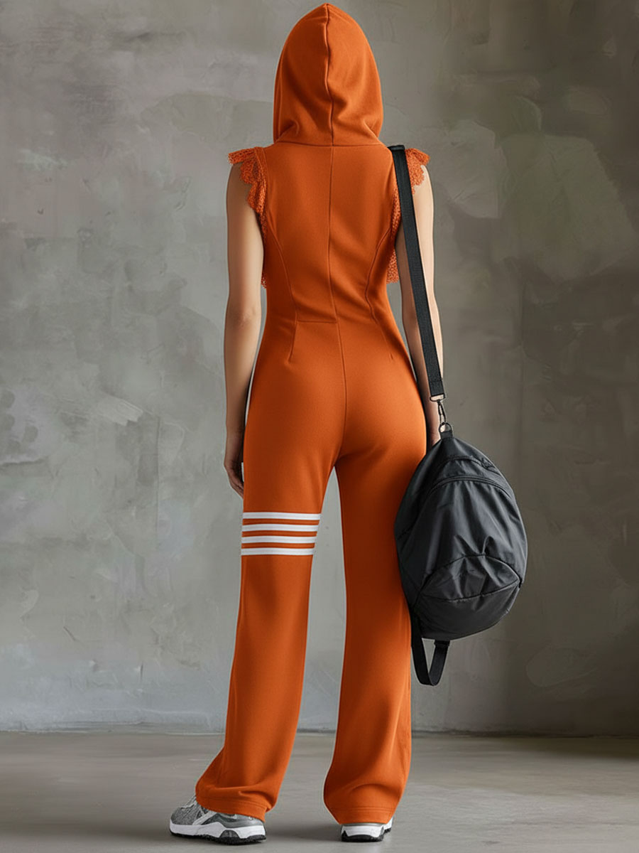 Emese – Sporty Retro Jumpsuit Set With Stripes