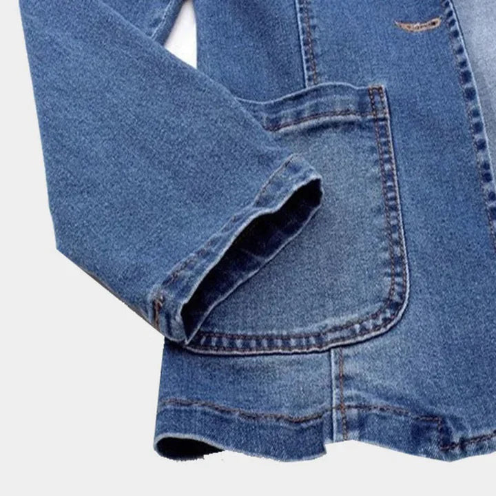 Enara – Fluid Denim Jacket with Pockets