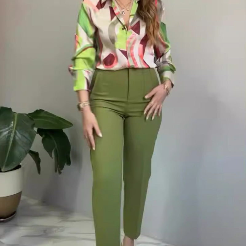 Enid – Casual Printed Shirt and Pants