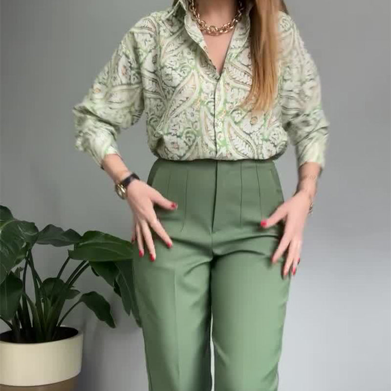 Enid – Casual Printed Shirt and Pants