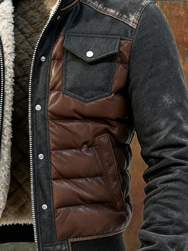 Esposito – Retro Quilted Jacket in Patchwork Style for Outdoors with Zipper