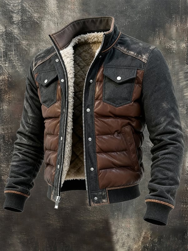 Esposito – Retro Quilted Jacket in Patchwork Style for Outdoors with Zipper