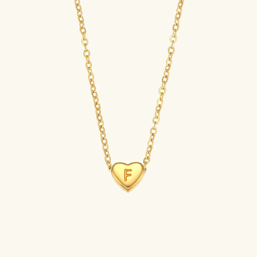 Heart Initial Gold Necklace