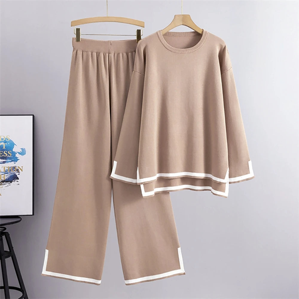 Farida – Long Sleeve Sweater and Wide Leg Pants Set