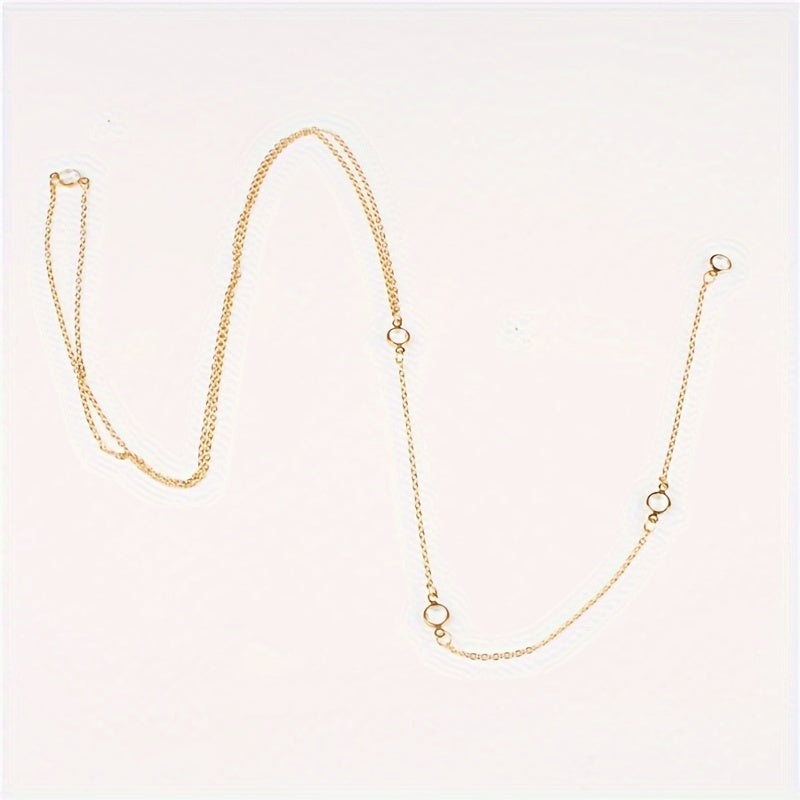 Fashionable And Minimalist European And American Style, Water Drop Back Chain, Trendy Long Necklace with Tassels for Women