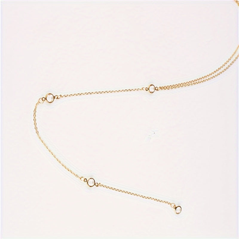 Fashionable And Minimalist European And American Style, Water Drop Back Chain, Trendy Long Necklace with Tassels for Women