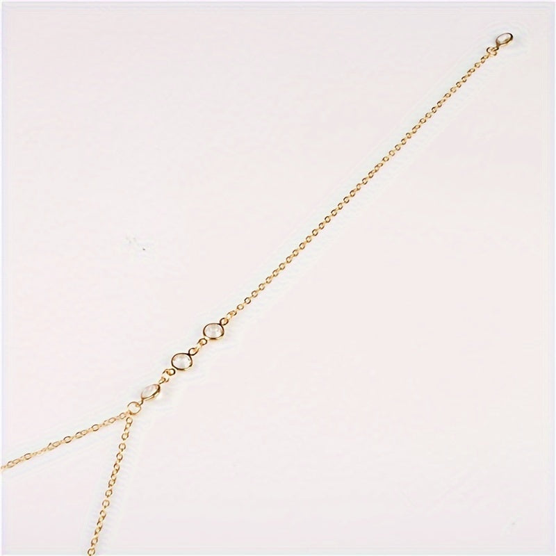 Fashionable And Minimalist European And American Style, Water Drop Back Chain, Trendy Long Necklace with Tassels for Women