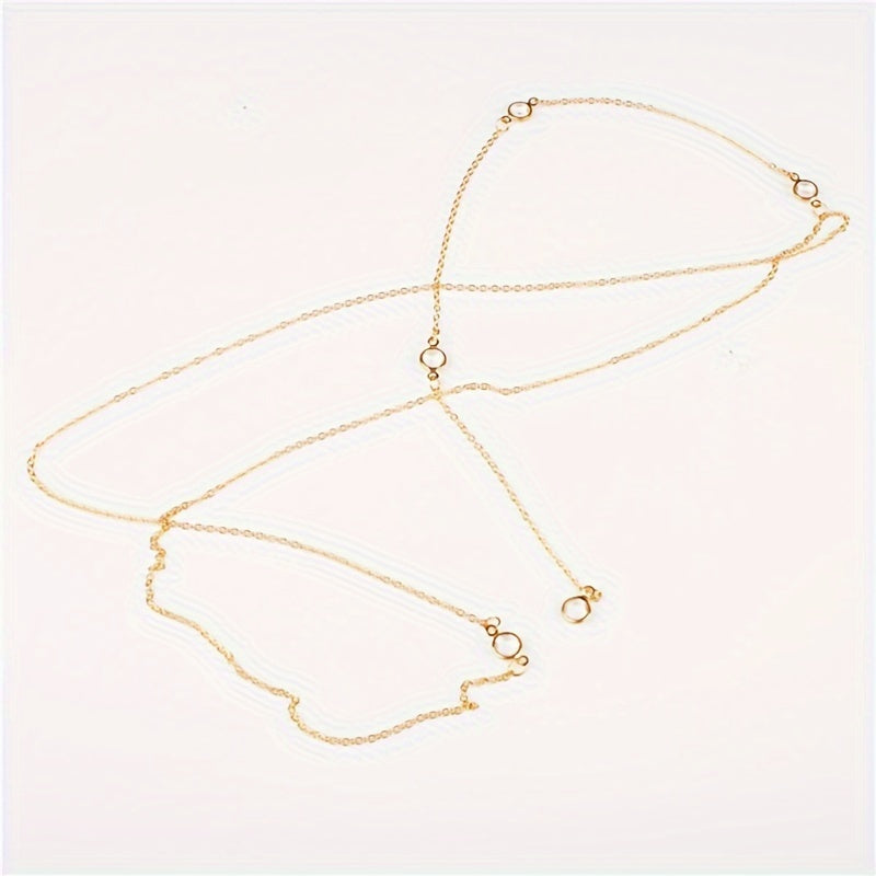 Fashionable And Minimalist European And American Style, Water Drop Back Chain, Trendy Long Necklace with Tassels for Women