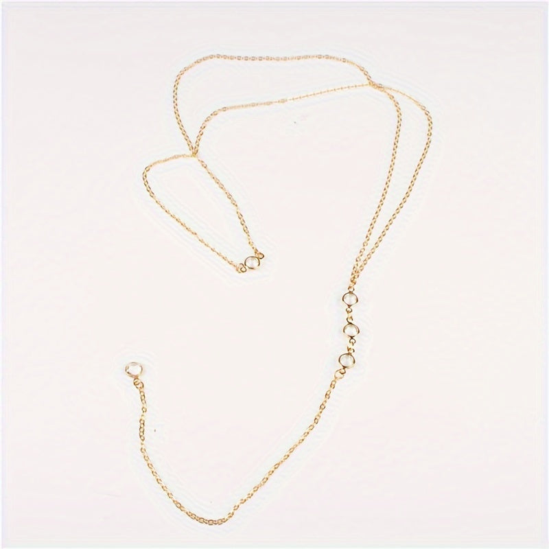 Fashionable And Minimalist European And American Style, Water Drop Back Chain, Trendy Long Necklace with Tassels for Women