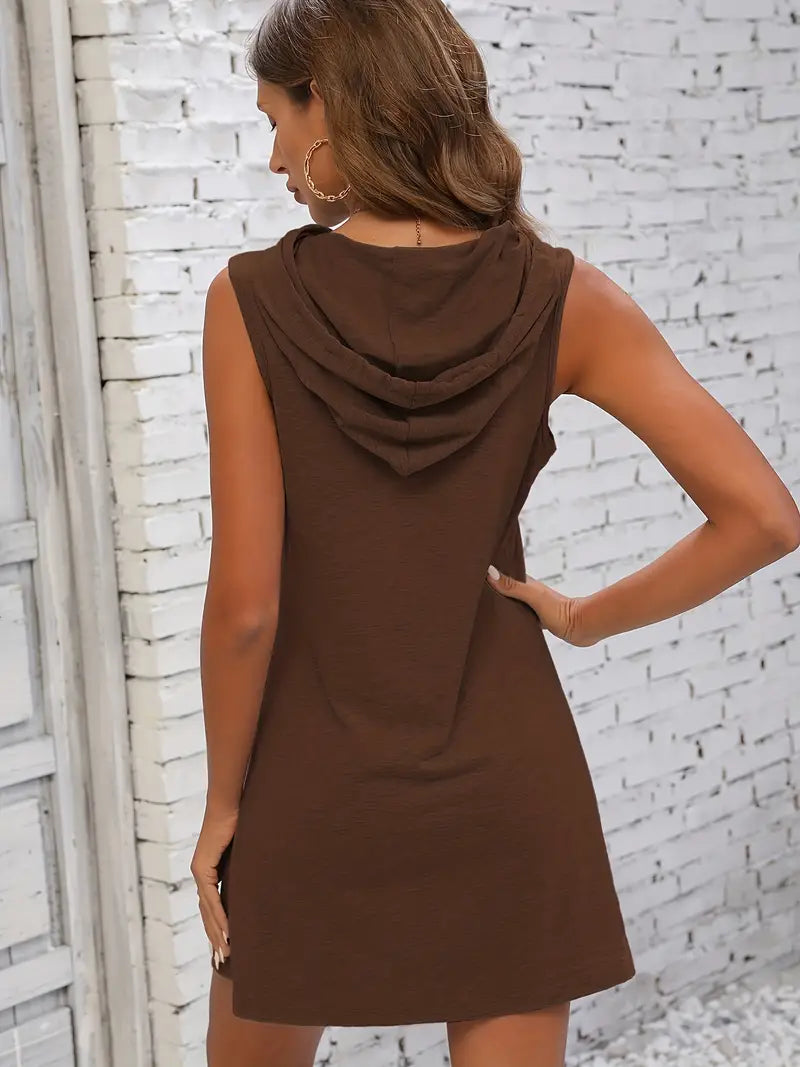 Fieke™ - Sleeveless Hooded Dress