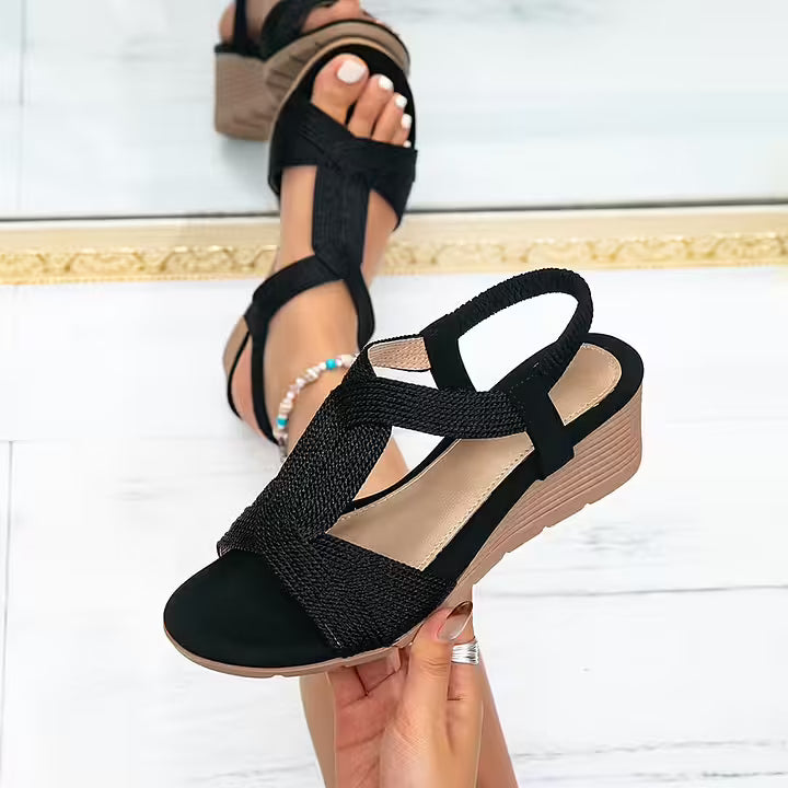 Filya – Comfortable Wedge Sandals with Crossed Straps