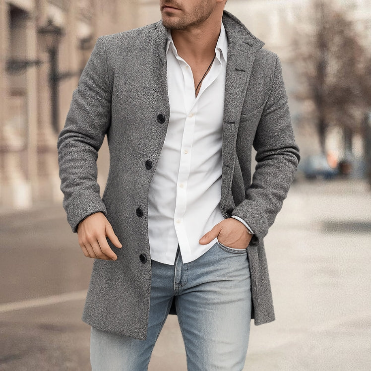 Franck – Long-Sleeve Checked Jacket with Buttons