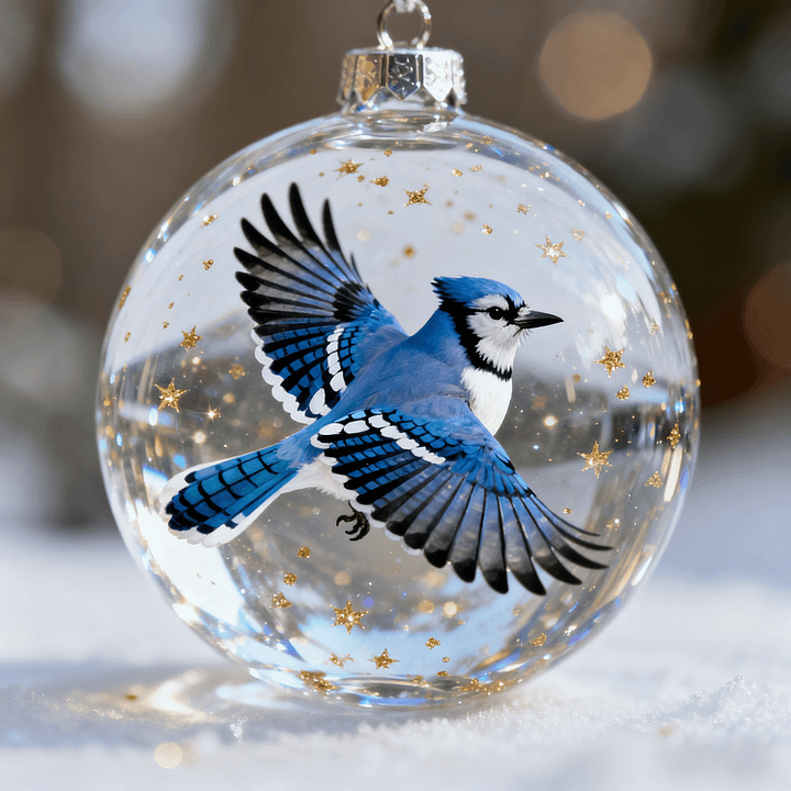 FrostFlight – Collection of Glass Christmas Ornaments with Cute Birds