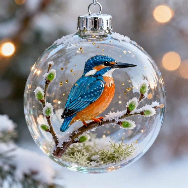 FrostFlight – Collection of Glass Christmas Ornaments with Cute Birds