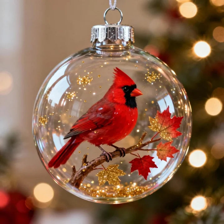 FrostFlight – Collection of Glass Christmas Ornaments with Cute Birds