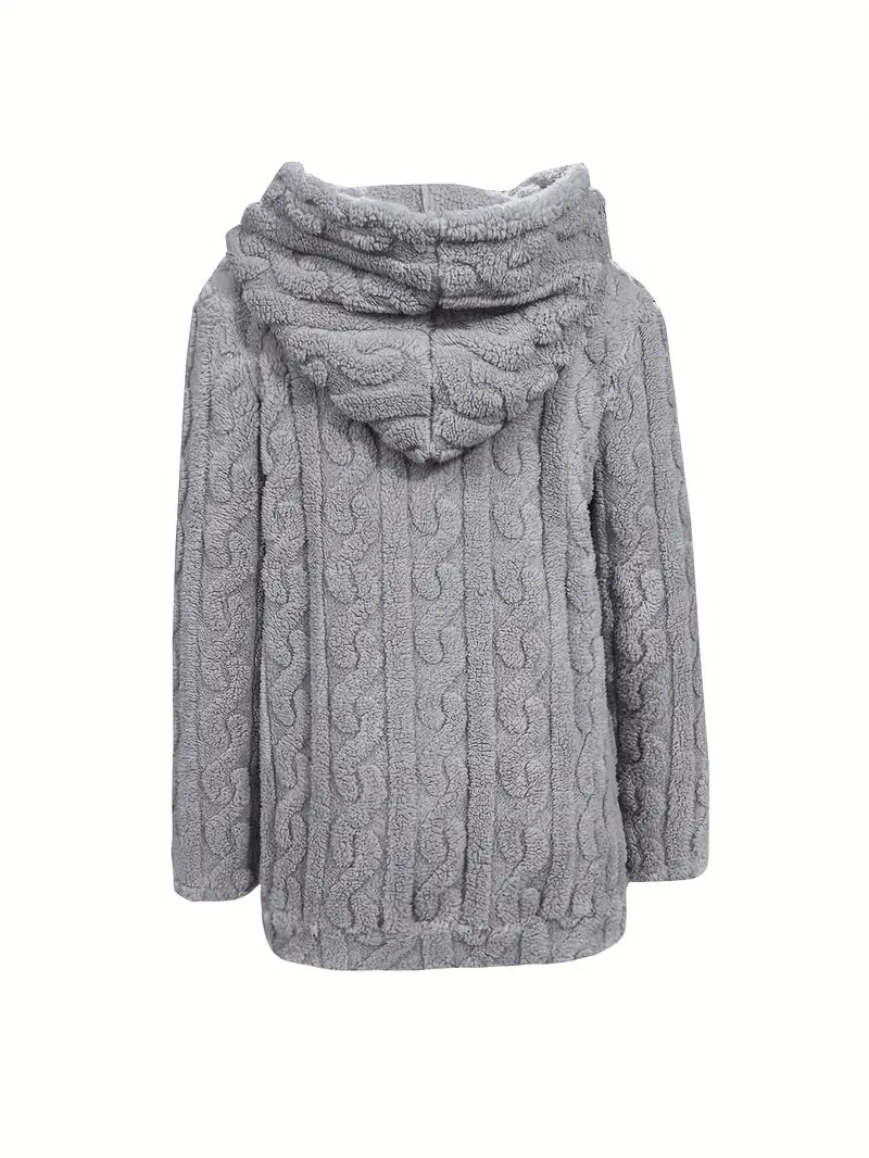 Ganka - Long Sleeve Hooded Pullover with Zipper