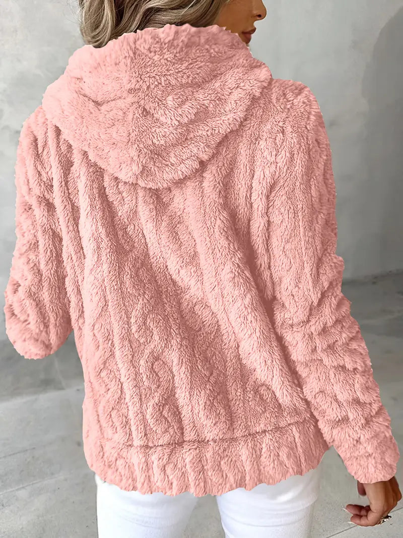Ganka - Long Sleeve Hooded Pullover with Zipper