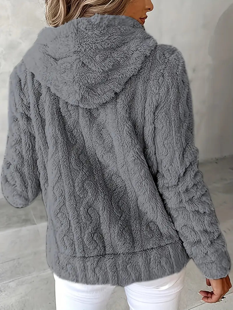 Ganka - Long Sleeve Hooded Pullover with Zipper