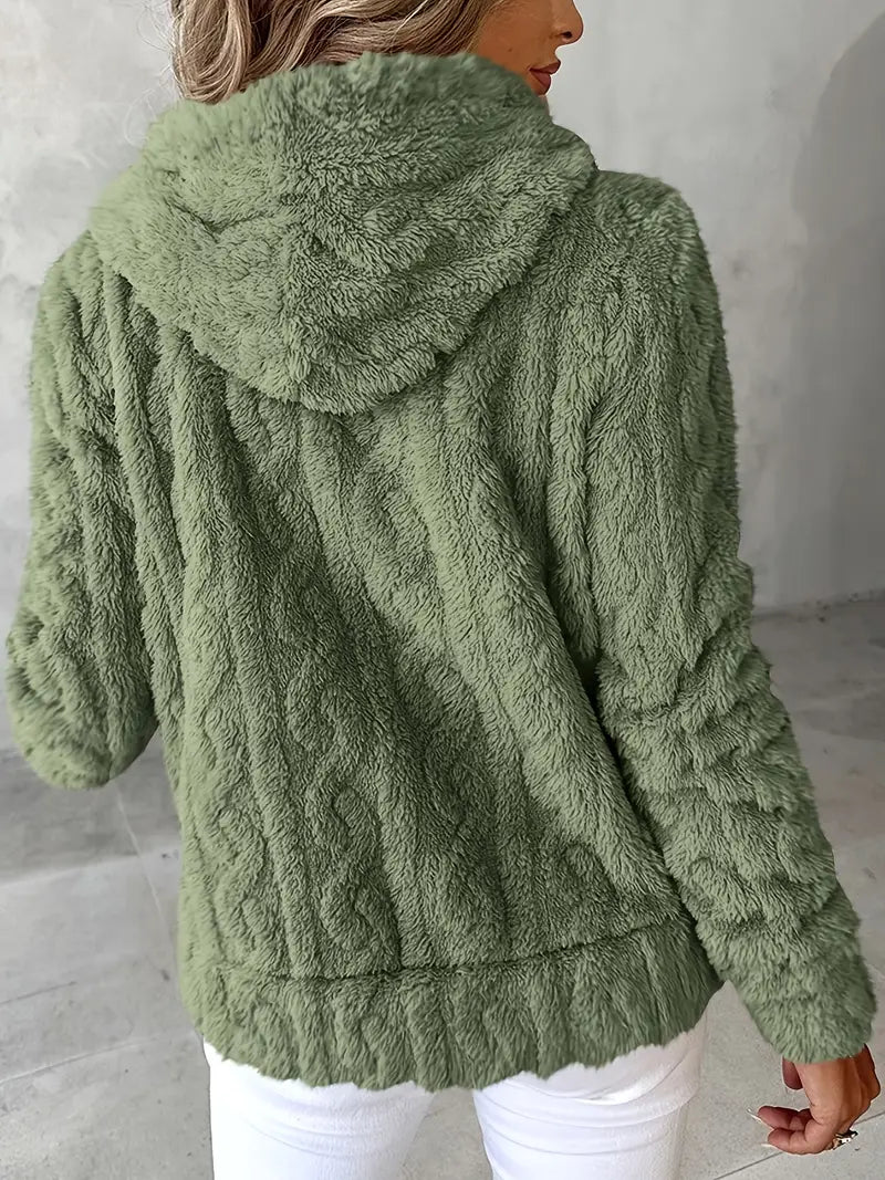 Ganka - Long Sleeve Hooded Pullover with Zipper
