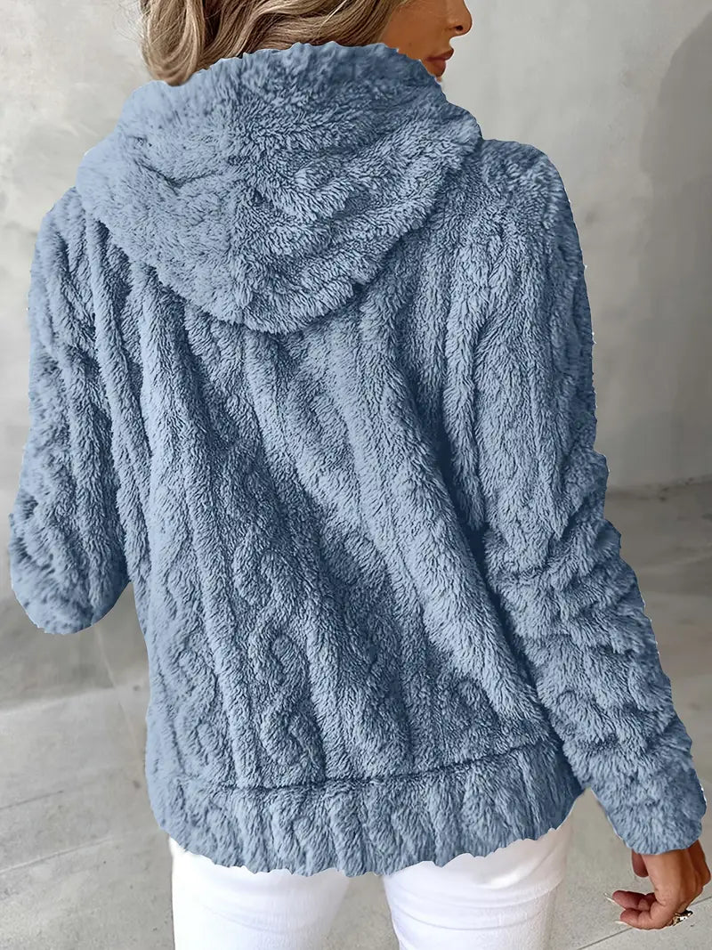 Ganka - Long Sleeve Hooded Pullover with Zipper
