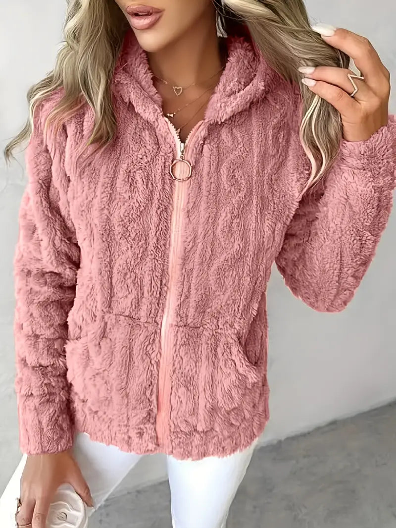 Ganka - Long Sleeve Hooded Pullover with Zipper