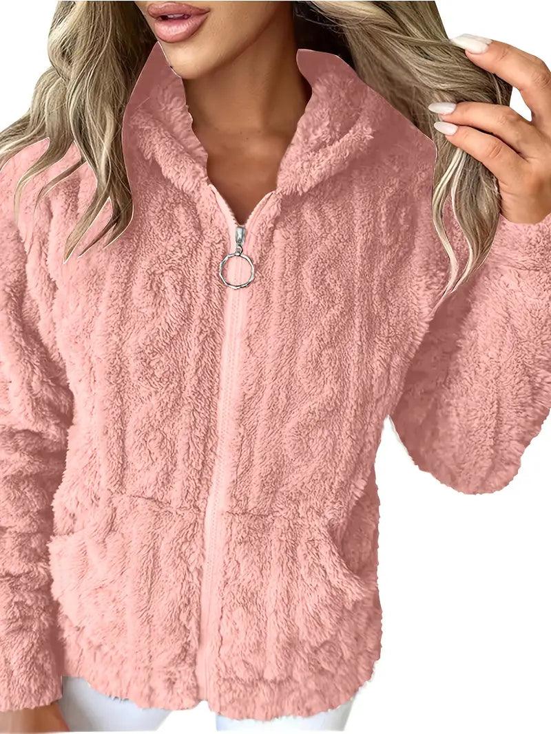 Ganka - Long Sleeve Hooded Pullover with Zipper