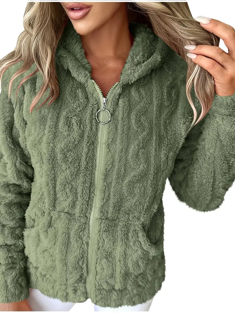 Ganka - Long Sleeve Hooded Pullover with Zipper