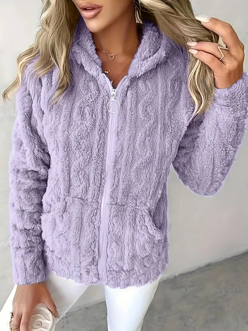 Ganka - Long Sleeve Hooded Pullover with Zipper
