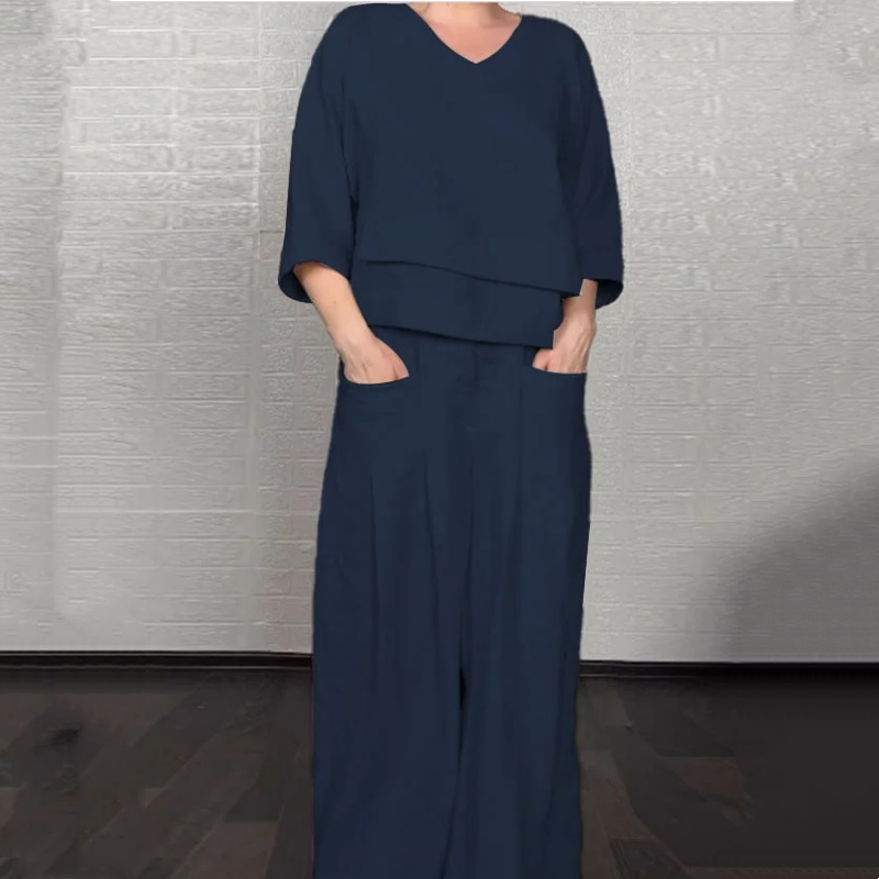 Ginevra – Comfortable Two-Piece Set Made of Cotton and Linen