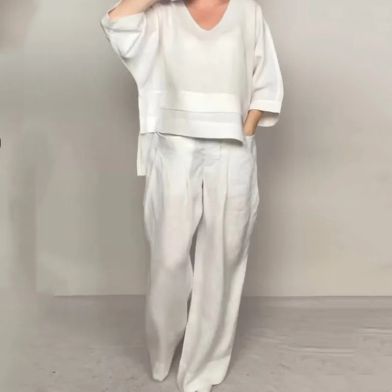 Ginevra – Comfortable Two-Piece Set Made of Cotton and Linen