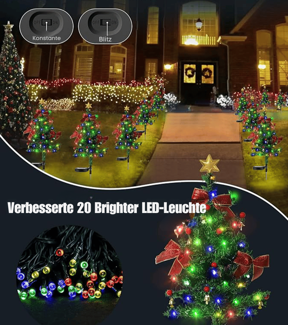GlowTree – Solar Christmas Trees, String Lights, Outdoor Decoration, Waterproof