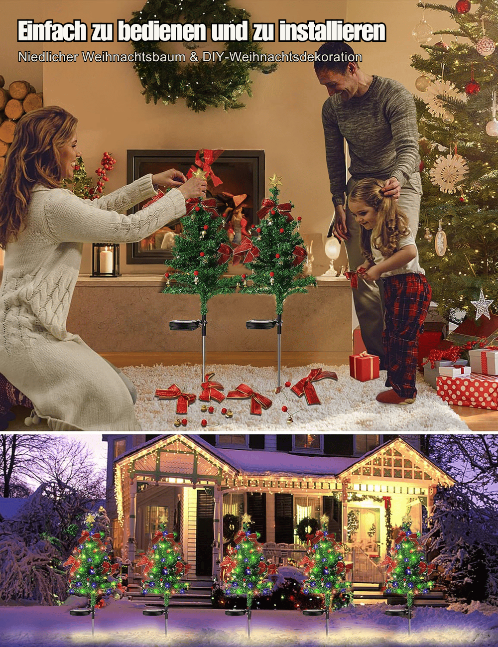 GlowTree – Solar Christmas Trees, String Lights, Outdoor Decoration, Waterproof