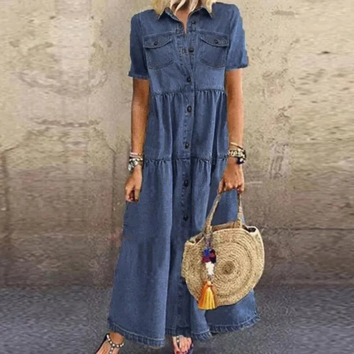 Gudelia – Casual Short Sleeve Dress with Pocket
