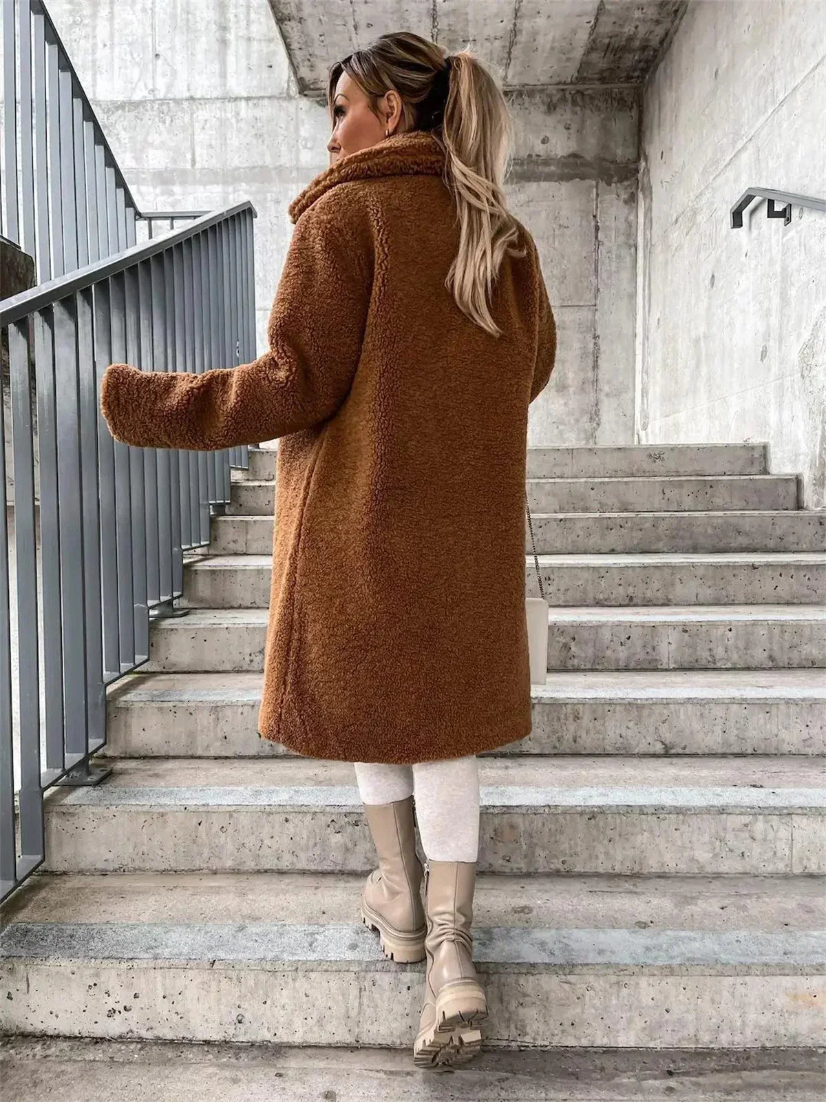 Gwenna - Teddy Plush Coat with Buttons